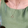 Lantisor personalizat - 2 discuri gravate - Argint placat cu Aur Galben 18K