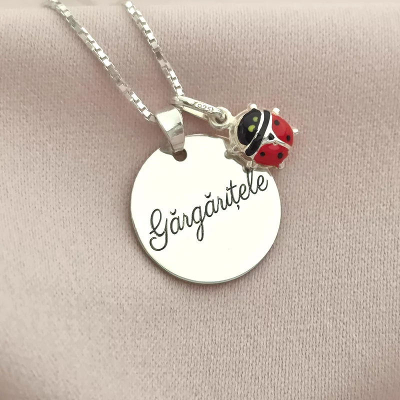 Lantisor Sweet Name - Pandantiv cu nume si charm Buburuza - Argint 925 picture - 1
