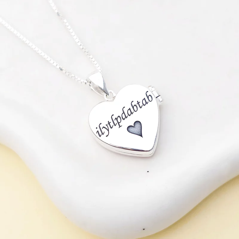 Medalion Amintiri in inima - Locket cu poze in interior - Argint 925 si email rosu picture - 5