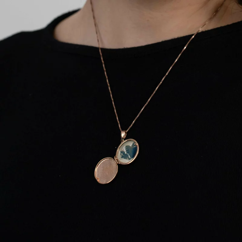 Medalion Copacul Vietii - Locket cu poze in interior - Argint 925 placat cu Aur Roz 18K picture - 5