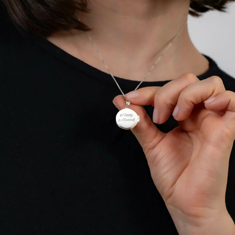 Medalion Eterna stea - Locket cu poze in interior - Argint 925 si cristal Zirconia picture - 5