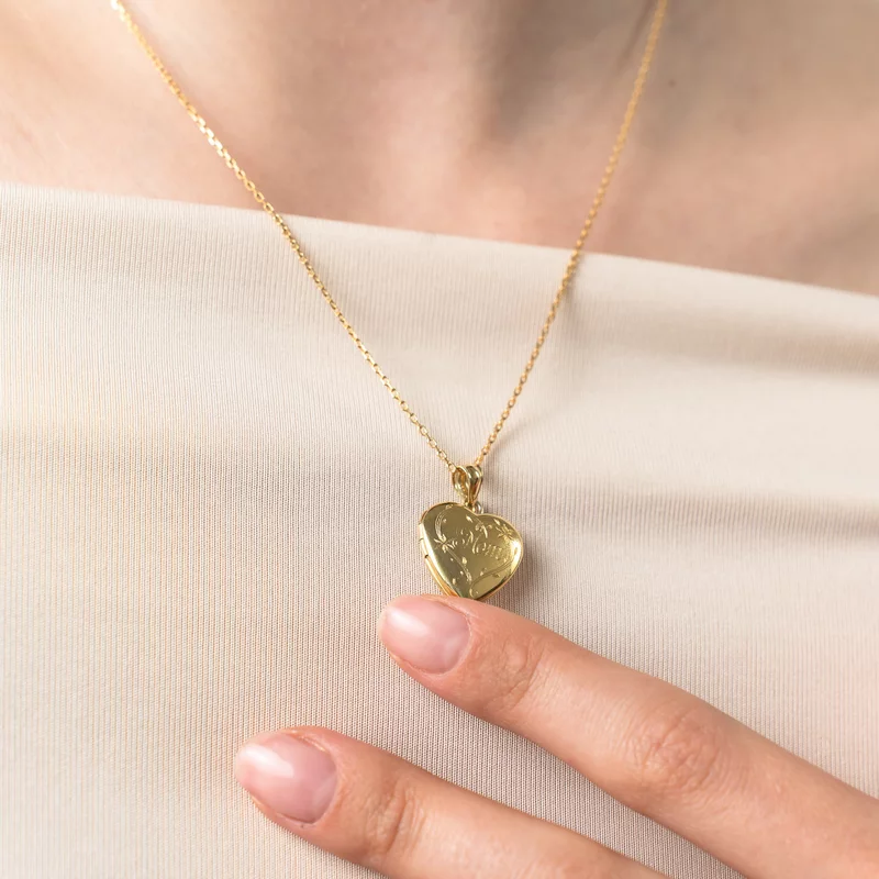 Medalion inima cu poze in interior - Elegant Mom - Argint 925 placat cu Aur Galben 18K picture - 7