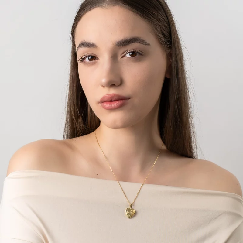 Medalion inima cu poze in interior - Elegant Mom - Argint 925 placat cu Aur Galben 18K picture - 2