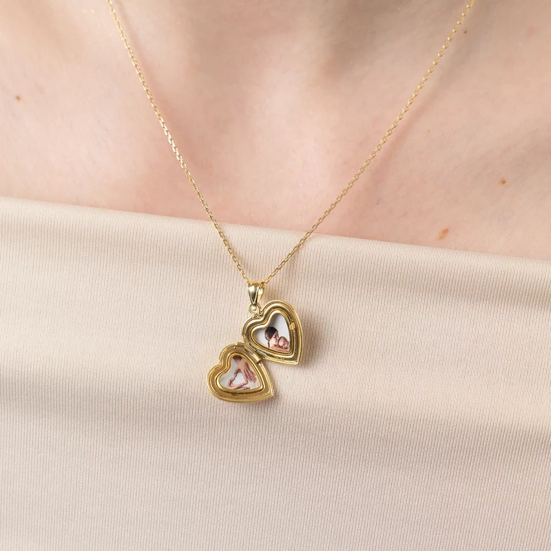 Medalion inima cu poze in interior - Eternal Love Tree - Argint 925 placat cu Aur Galben 18K picture - 6