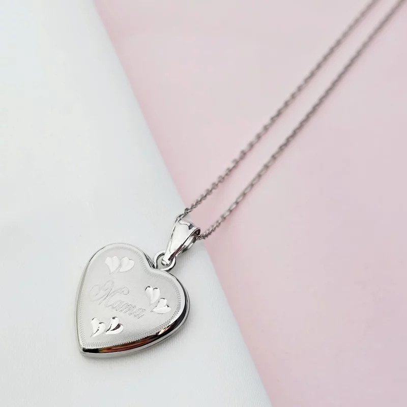 Medalion inima cu poze in interior - Mama Engraved - Argint 925 picture - 2