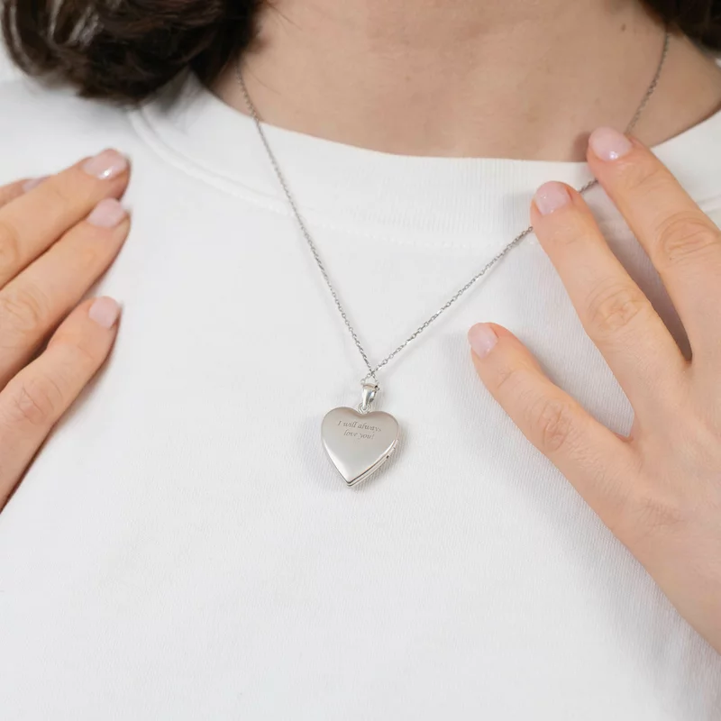 Medalion inima cu poze in interior - Mother of Pearl - Argint 925 Rodiat picture - 4