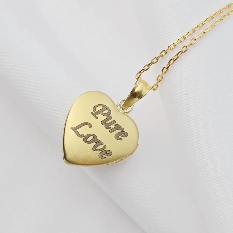 Medalion inima cu poze in interior - Teddy Pink Heart - Argint 925 placat cu Aur Galben 18K picture - 3