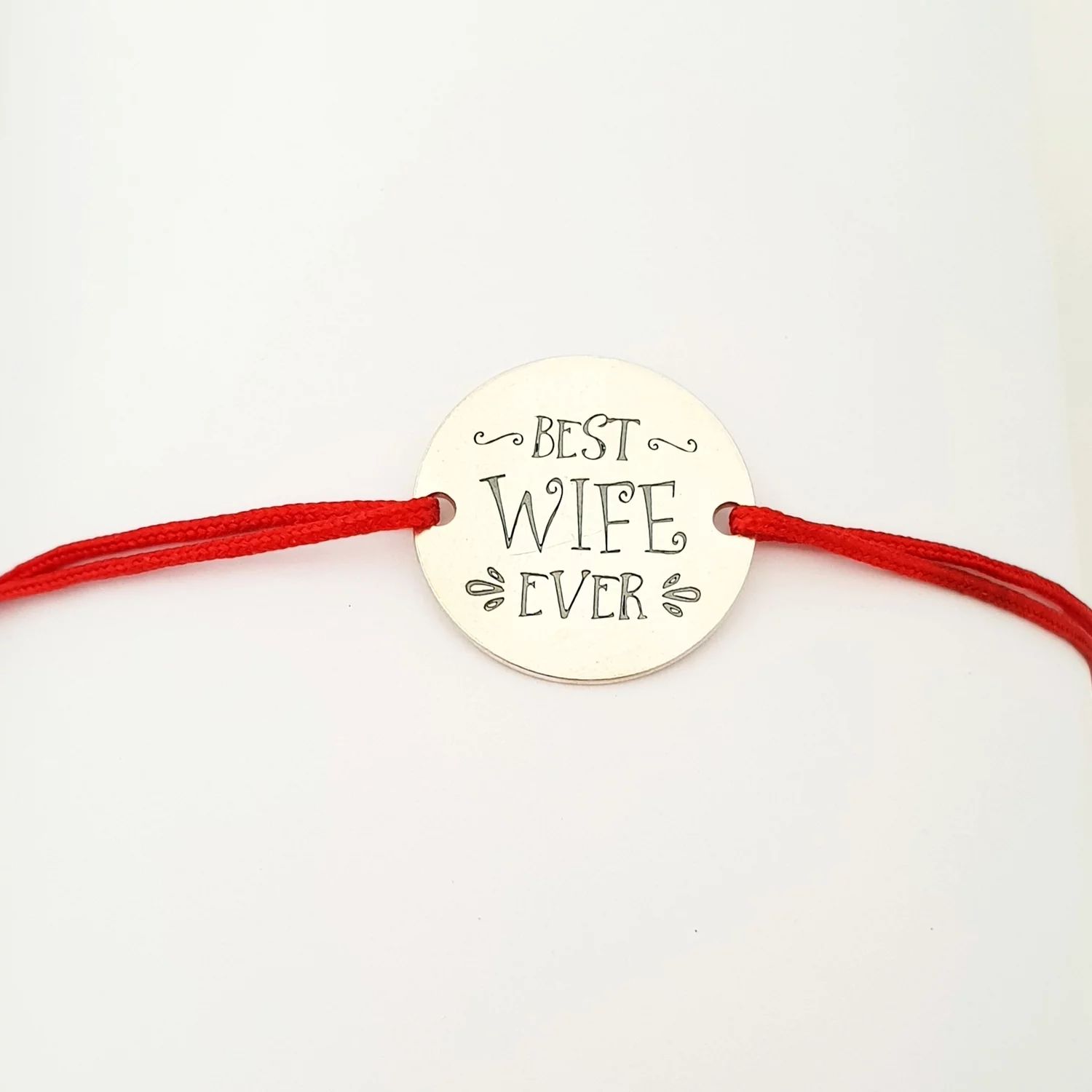 Bratara Best wife ever - Argint 925, snur rosu
