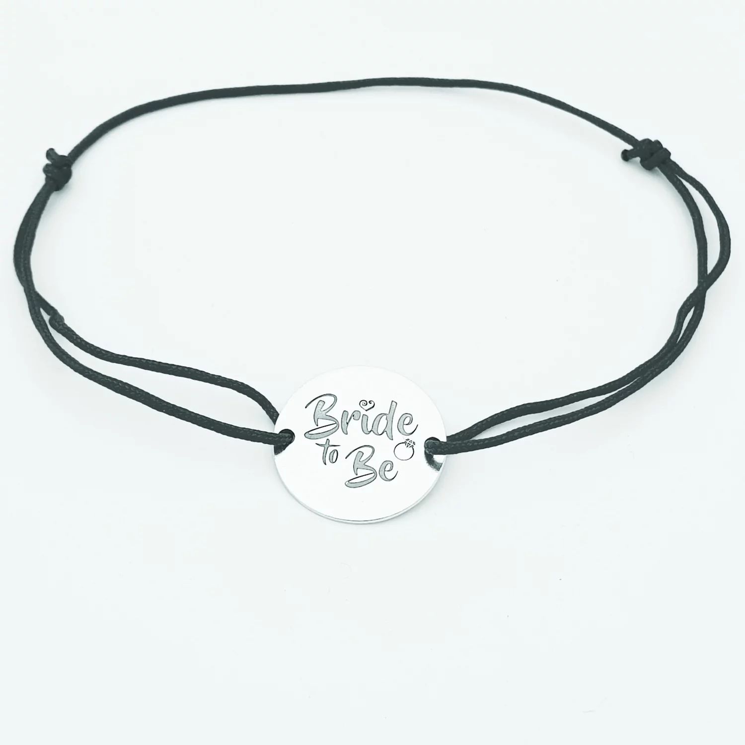 Bratara Bride to be - Argint 925, snur negru