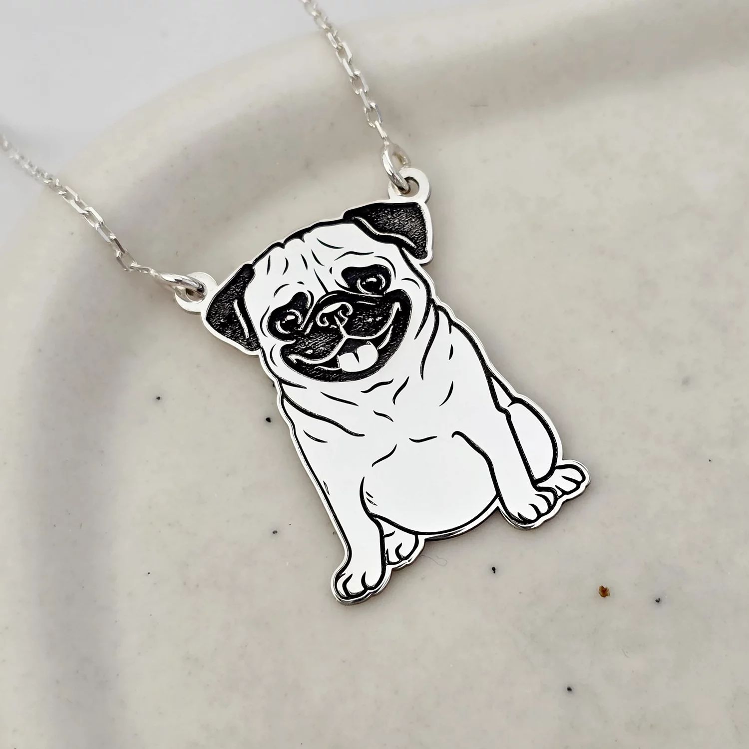 Lantisor cu pandantiv PUG - Argint 925