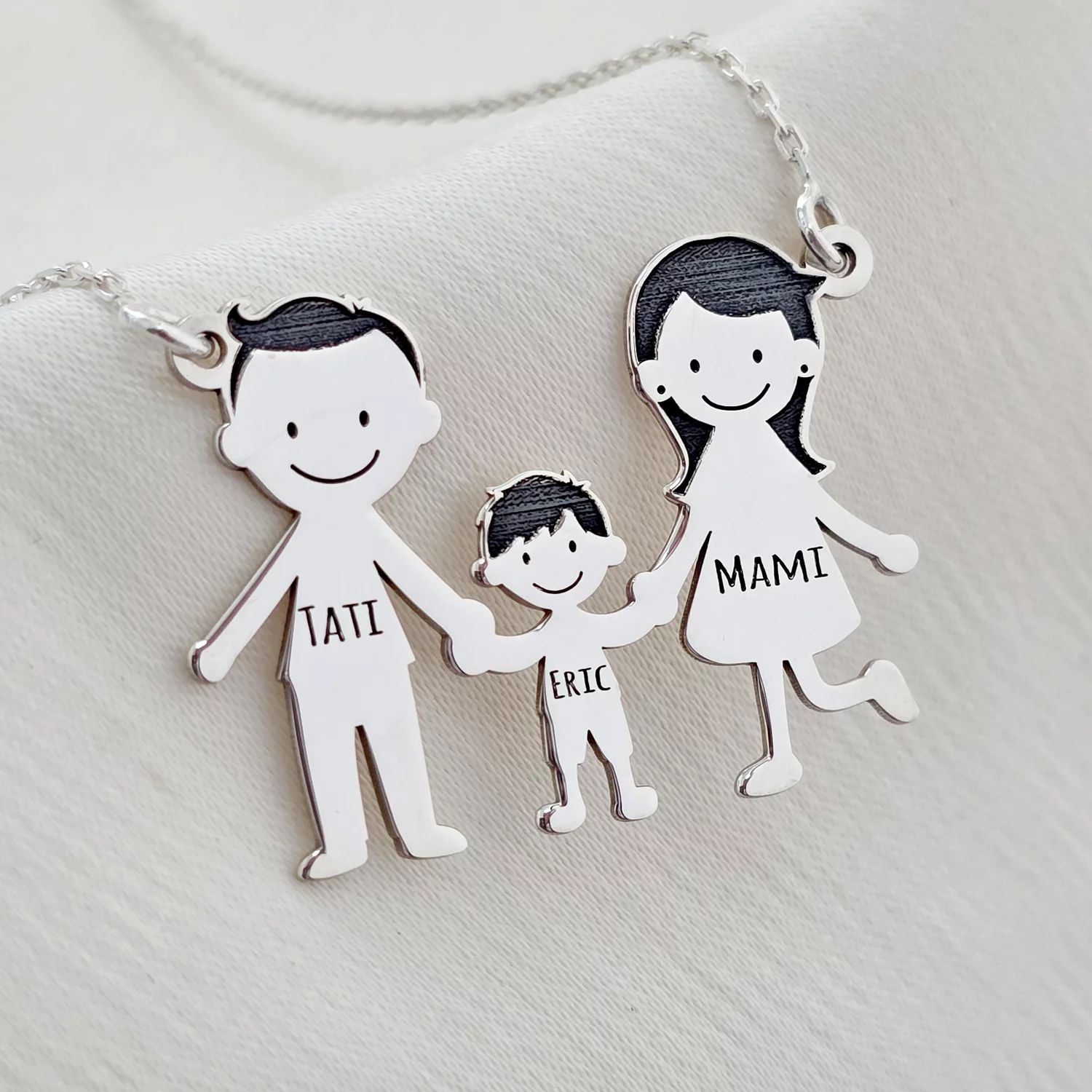 Lantisor Familie - 3 Membri - Argint 925