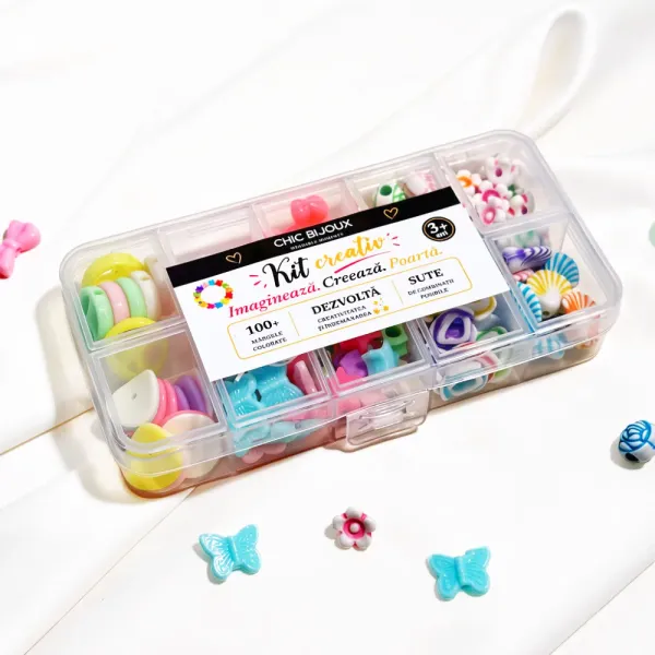 KIT CREATIV - Margele colorate pentru copii