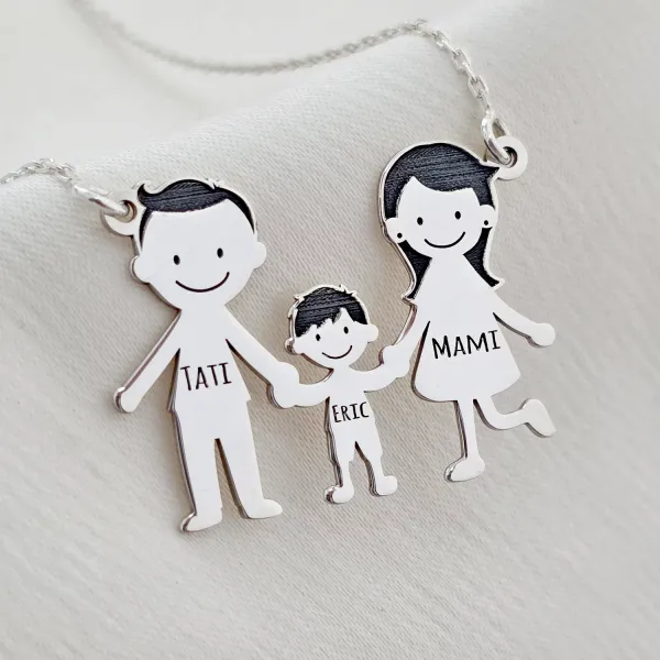 Lantisor Familie - 3 Membri - Argint 925