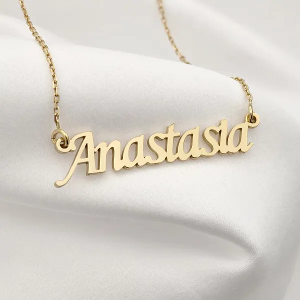 Lantisor Nume - font clasic si elegant - Argint 925 placat cu Aur Galben 18K