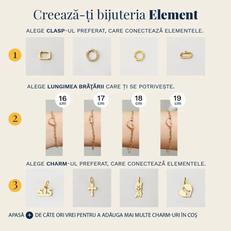 ELM-Origin – Brățară bază MINI PAPERCLIP – Argint placat cu Aur Galben 18K picture - 4