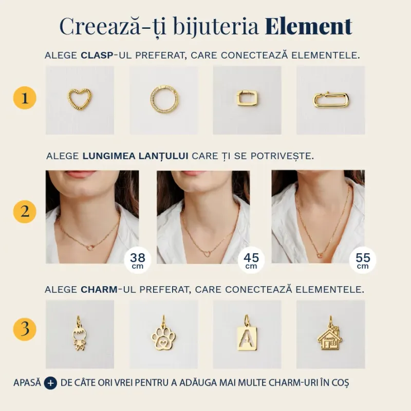ELM-Origin – Lănțișor bază MINI PAPERCLIP – Argint placat cu Aur Galben 18K picture - 4
