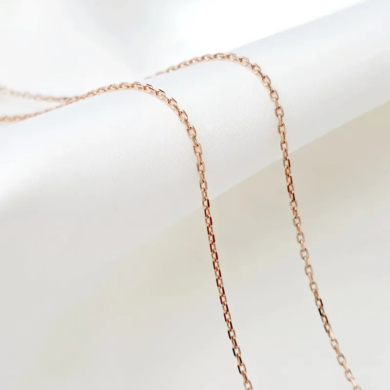 Lantisor personalizat cu Nume, simbol fluture si Diamant natural - Argint 925 placat cu Aur Roz 18K picture - 3