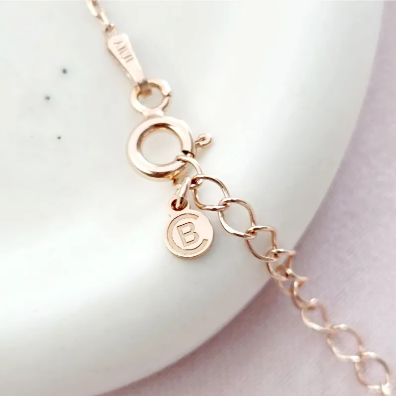 Lantisor personalizat cu Nume, simbol fluture si Diamant natural - Argint 925 placat cu Aur Roz 18K picture - 5