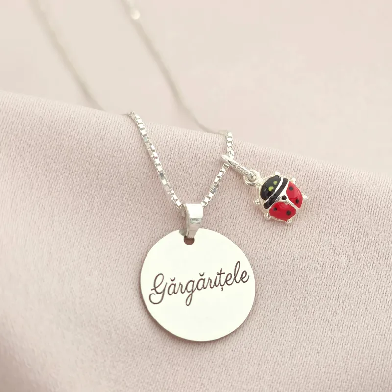 Lantisor Sweet Name - Pandantiv cu nume si charm Buburuza - Argint 925 picture - 3