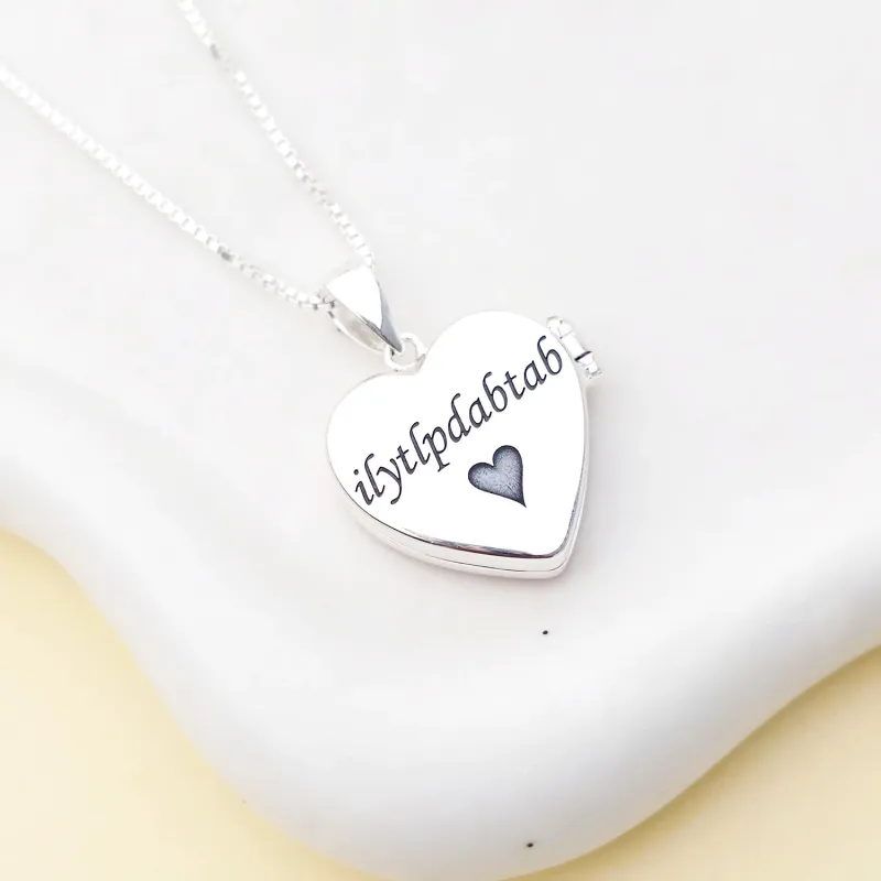 Medalion Amintiri in inima - Locket cu poze in interior - Argint 925 si email rosu picture - 6