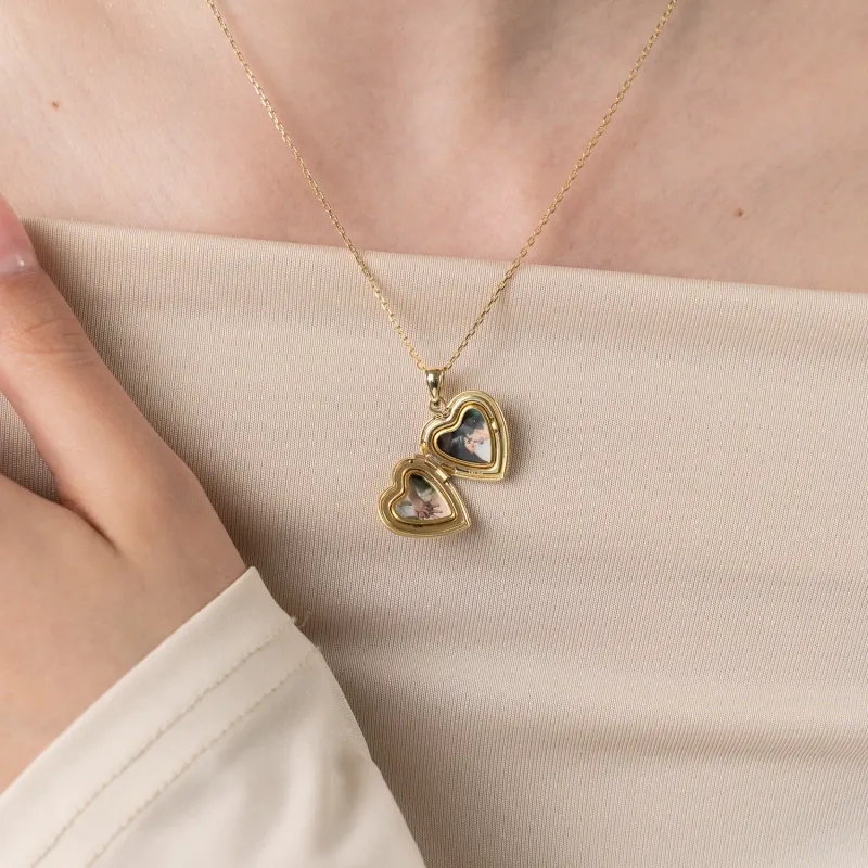 Medalion inima cu poze in interior - Love Flowers - Argint 925 placat cu Aur Galben 18K picture - 5