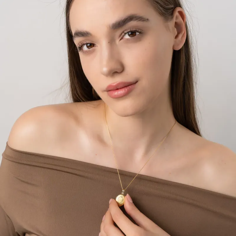 Medalion oval cu poze in interior - Angel Wings Diamond - Argint 925 placat cu Aur Galben 18K picture - 2