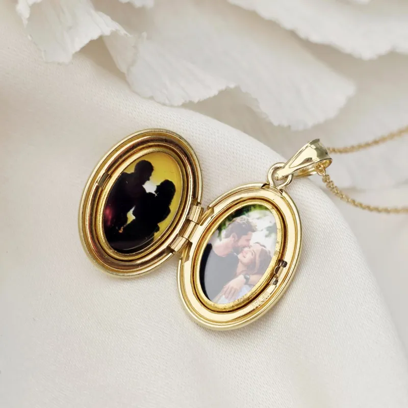 Medalion oval cu poze in interior - Star Diamond - Argint 925 placat cu Aur Galben 18K picture - 8