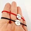 Set 2 bratari - Banuti 15 mm personalizati cu mesaj  - Wild&Safe - Argint 925 - snur reglabil