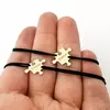 Set 2 bratari personalizate - Piese de puzzle - Aur Galben 14K - snur reglabil