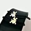 Set 2 bratari personalizate - Piese de puzzle - Aur Galben 14K - snur reglabil