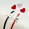 Set 2 bratari personalizate si decorate cu email colorat - Model piese de puzzle - Argint 925 si snur reglabil