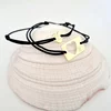 Set 2 bratari - Placuta si inimioara decupata - Aur Galben 14K - snur reglabil