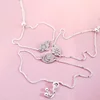 Set 3 bratari cu Diamant natural - Pandantive personalizate cu soare, luna si stea - Lantisor glisant ajustabil - Argint 925