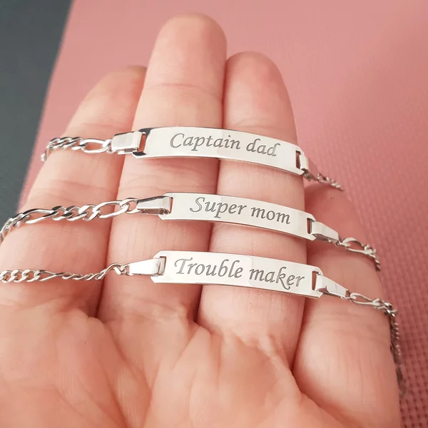 Set Cadou 3 bratari - Mama, Tata si Copil - cu mesaj gravat - Argint 925