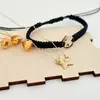 Set lantisor si bratara - Stea si luna plina - cu Diamant natural alb/negru - Aur Galben 14K