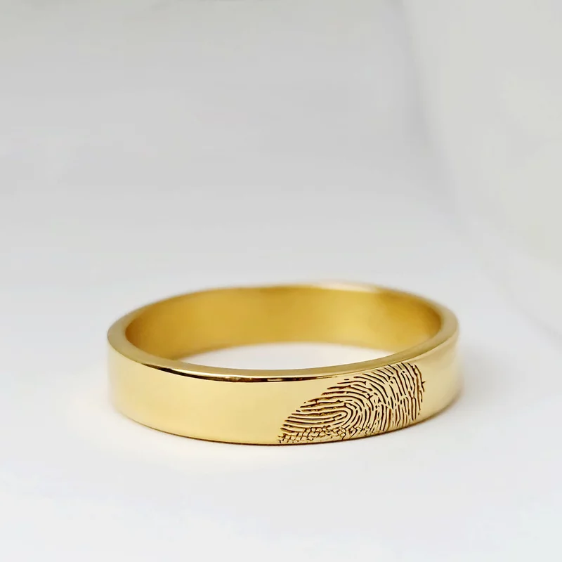 Verigheta Amprenta inimii - Argint placat cu Aur Galben 18K picture - 4