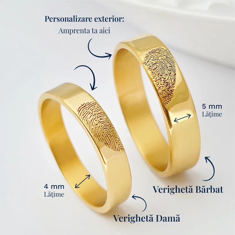 Verigheta Amprenta inimii - Argint placat cu Aur Galben 18K picture - 3