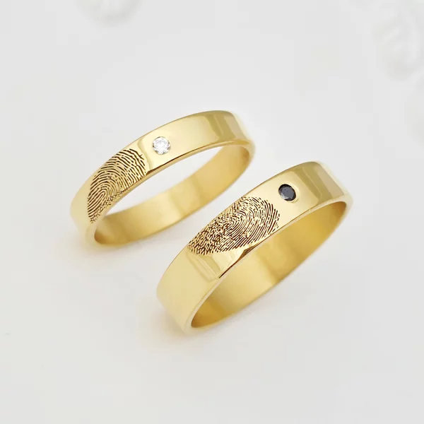 Verigheta Amprenta sufletului - Argint placat cu Aur Galben 18K - Diamant natural