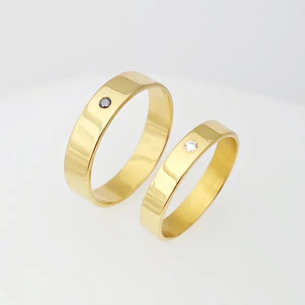 Verigheta Iubire pura - Argint placat cu Aur Galben 18K - Diamant natural