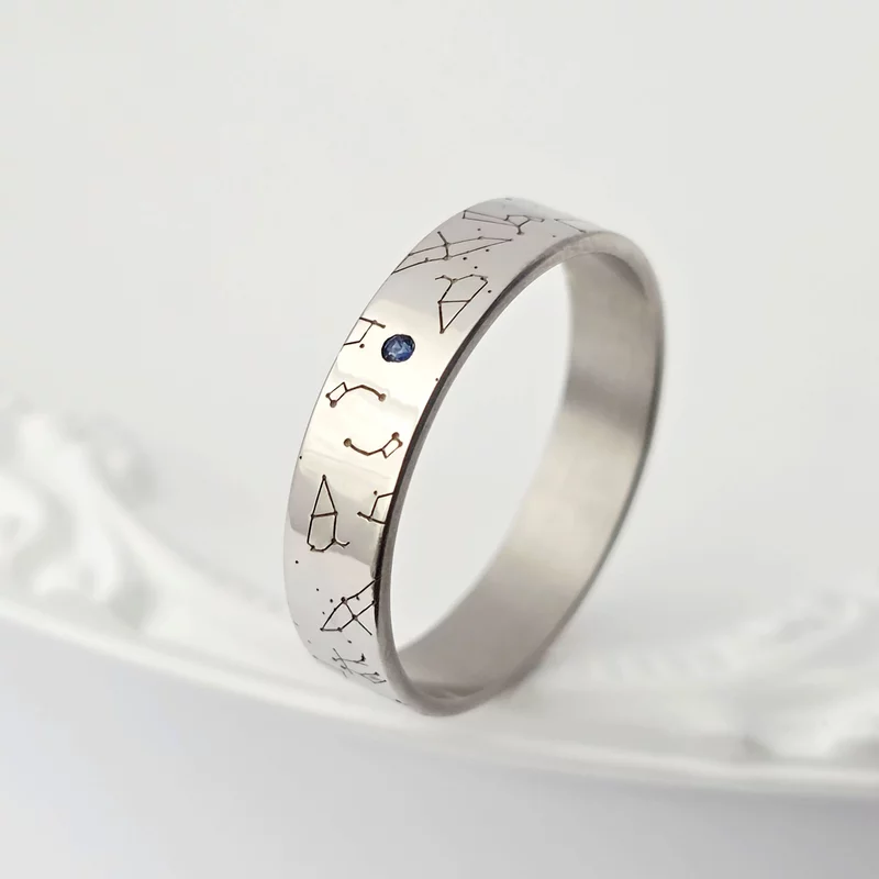 Verigheta Universul meu - Argint Rodiat - Safir picture - 6