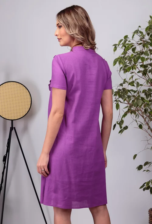 Rochie in nuanta mov cu detaliu