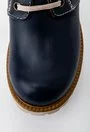 Pantofi bleumarin din piele naturala cu toc maro