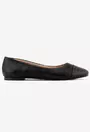 Balerini din piele neagra cu model perforat