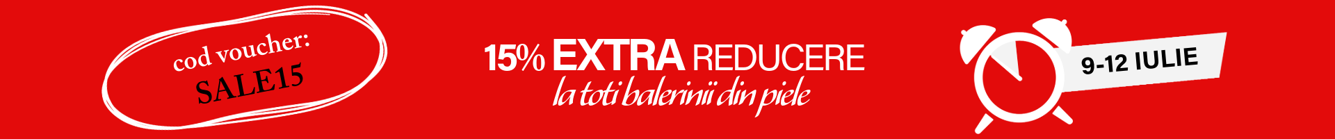 15% extra reducere la toti balerinii