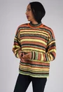 Bluza maro deschis in dungi colorate