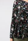 Bluza neagra cu imprimeu floral multicolor Aramis