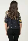 Bluza neagra cu imprimeu floral multicolor Helene