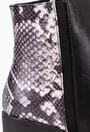 Botine negre din piele cu detaliu snake print