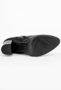 Botine negre din piele cu model lateral
