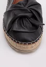 Espadrile negre din piele cu aspect nod